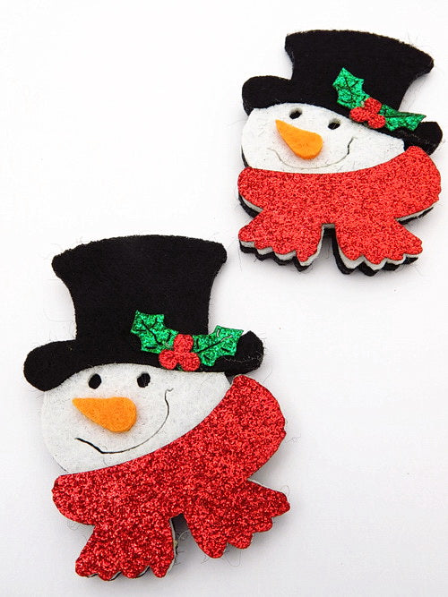 Снежен Човек филц и ева брокат 65х44мм 5броя