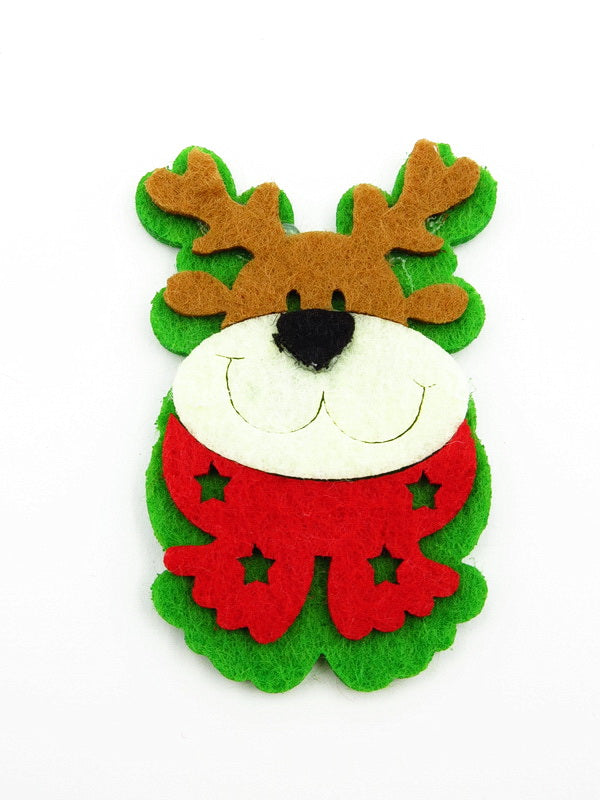 Коледен Елен филц 75х60мм 5броя