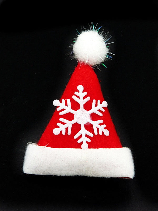 Коледна Шапка 75х55мм текстил мека 5броя