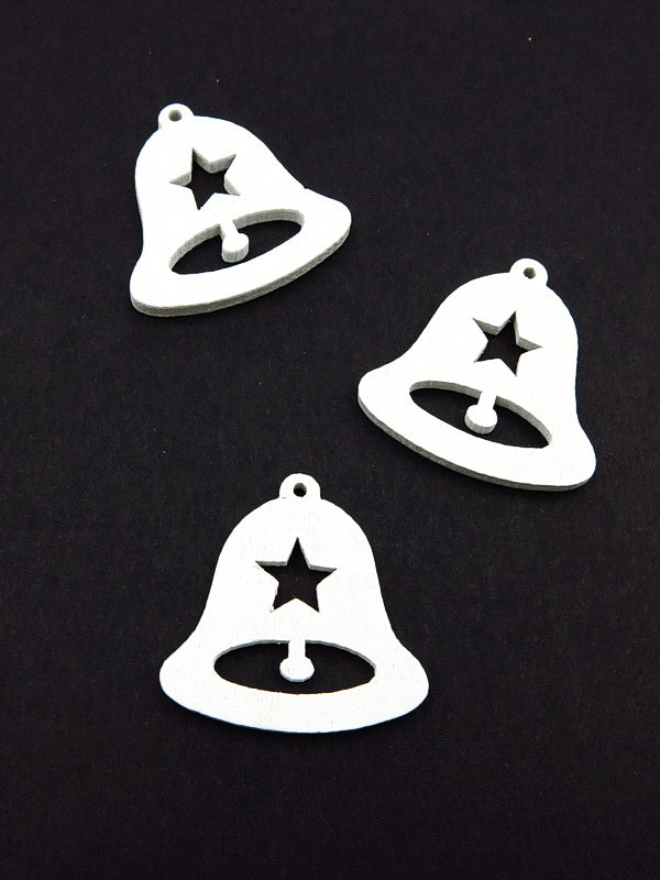 Камбанки Бели Дървени 10броя