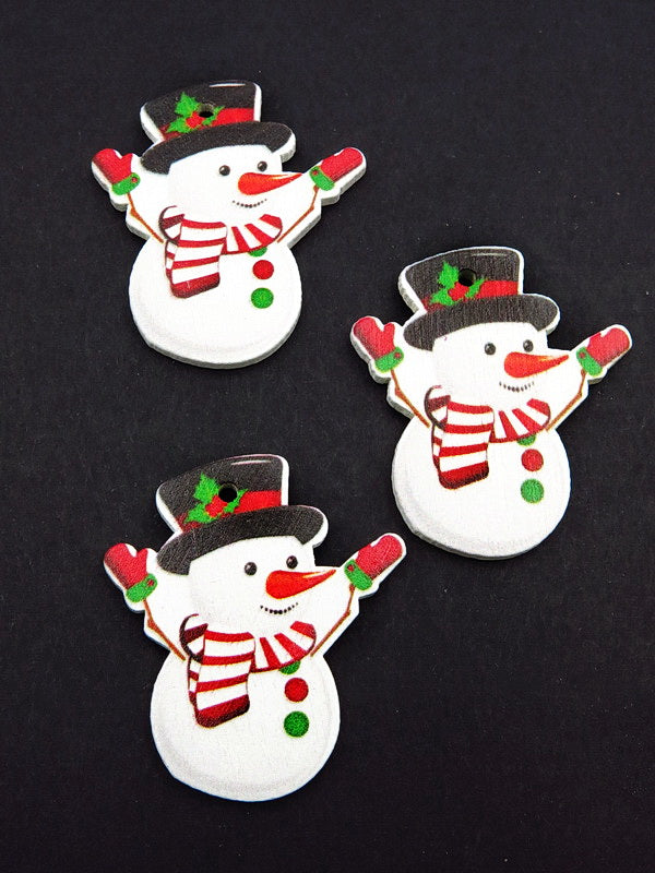 Снежен Човек Цветен Дървен 10броя