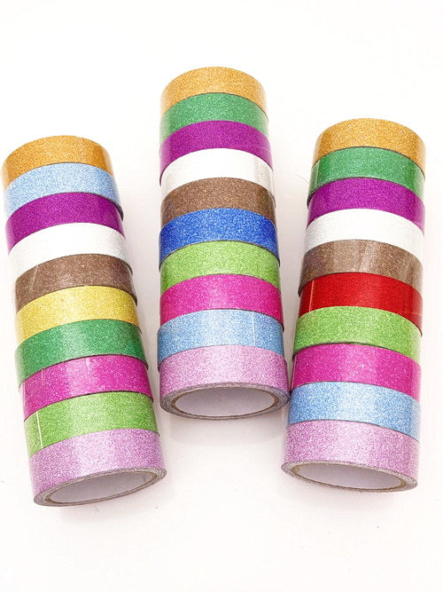 Декоративна Лента 14мм Брокат Самозалепваща Микс 10броя
