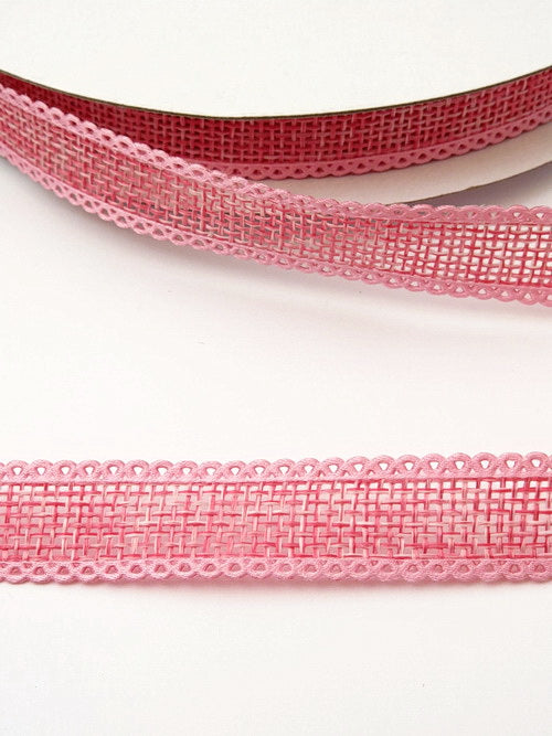 Лента Зебло 15мм розово 5метра