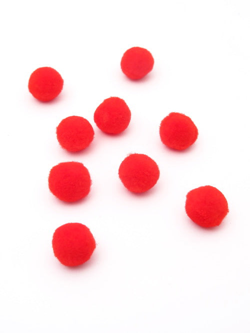 Помпон 8мм Червен 100броя
