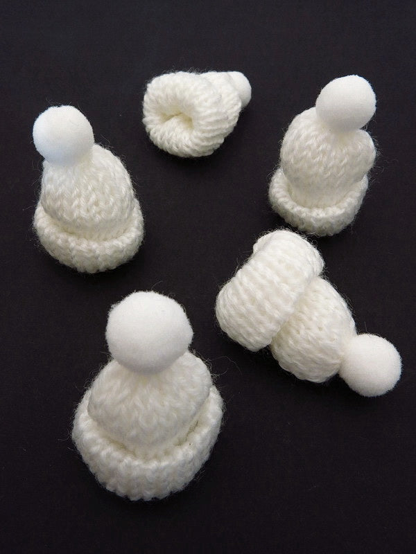 Плетена Шапка Бяла 5броя