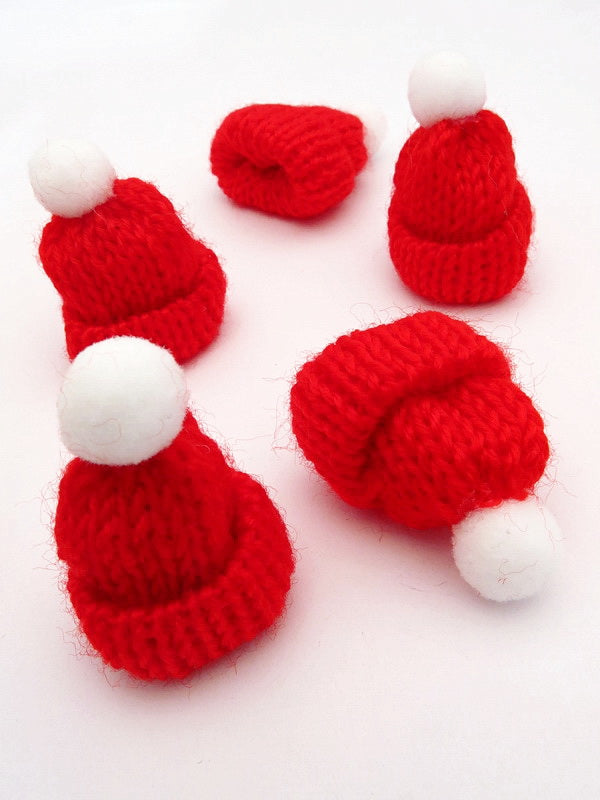 Плетена Шапка Червена 5броя