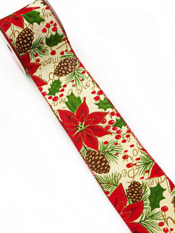 Лента Зебло със щампа КОЛЕДА 63мм ~2.70метра