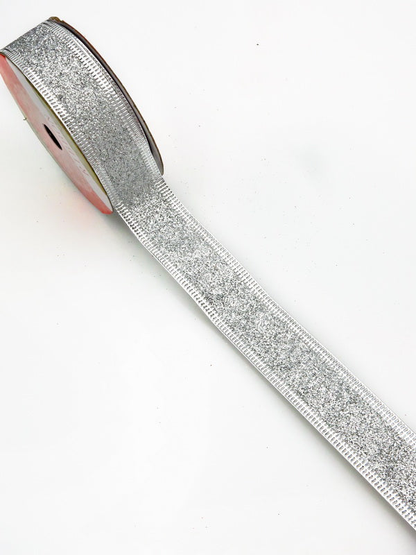 Лента Текстил Сребърна 25мм ~2.70метра