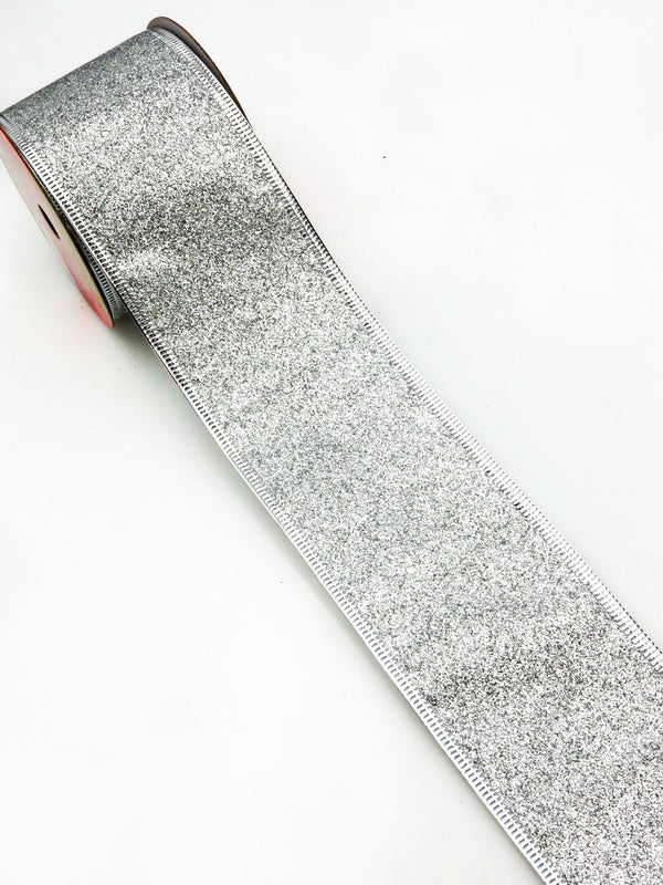 Лента Текстил със щампа Сребро 63мм ~2.70метра