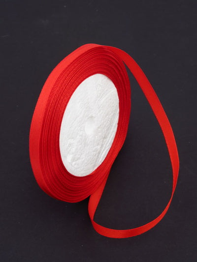 Лента Сатен 6мм Червена ~22метра