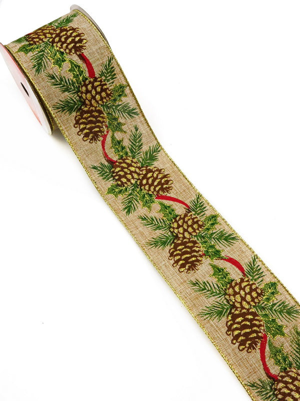 Лента Зебло със щампа КОЛЕДА 63мм ~2.70метра