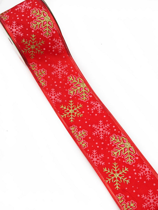 Лента Текстил със щампа КОЛЕДА 63мм ~2.70метра
