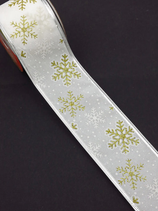 Лента Текстил със щампа КОЛЕДА 63мм ~2.70метра