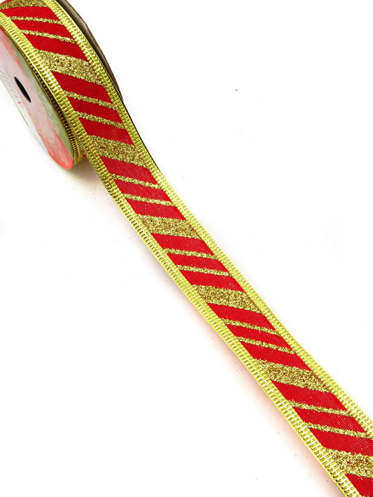 Лента Текстил със щампа КОЛЕДА 25мм ~2.70метра