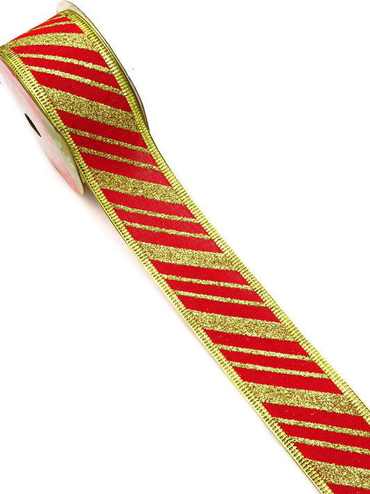 Лента Текстил със щампа КОЛЕДА 38мм ~2.70метра